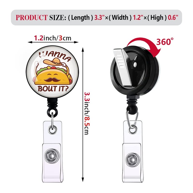 Wanna Bout It Funny Badge Reel قابل للسحب، حامل شارة بطاقة الهوية مع مشبك التمساح، شارة أخصائي أمراض النطق، هدية SLP، شارة معالج النطق، شارة ممرضة طبية MD RN، معرف - Image 3